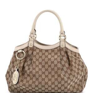 Gucci Sukey Tote Gg Canvas With Leather #235051G84B